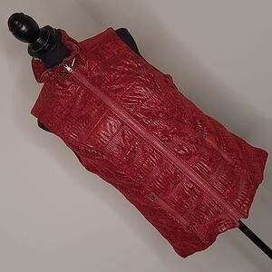 Erm London sz S faux red snakeskin puffed vest